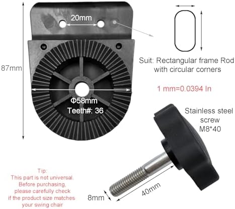 Garden Swing Plastic Fitting(Type7) for Mainstays Oversized Double Zero Gravity Swing (1PCS/CTN) - Image 3