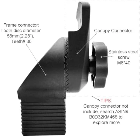Frame Mounted Connector(Type 8) for Mainstays Oversized Double Zero Gravity Swing(1PCS/CTN) - Image 5