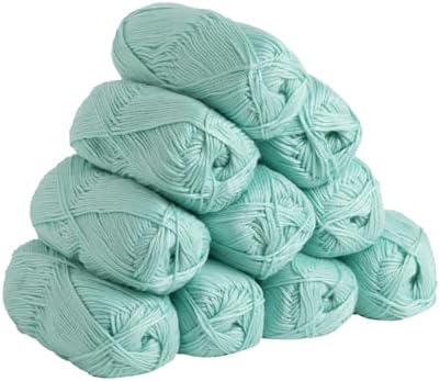 Knit Picks Mighty Stitch Acrylic and Superwash Wool Blend Worsted Weight Green Yarn Pack - 10 skeins of 100g Each - 2080 Yards Total (Mint) - Image 2