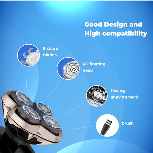 12 Pack Shaver Replacement Blades Compatible with Skull Shaver Pitbull Gold PRO & Silver - 4 Head Skull Shaver Blades, Enhanced Pitbull Shaver Replacement Heads for Superior Shaving - Image 6