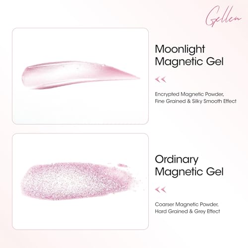 Gellen Cat Eye Gel Nail Polish 18ml, Moonlight High Gloss Gel Polish with Magnet, Silk Smoothie Holographic Gel Polish, Ceramic Cateye Magnetic Soak Off UV Gel Polish, Nail Art Manicure Salon - Image 3