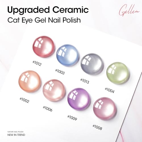 Gellen Cat Eye Gel Nail Polish 18ml, Moonlight High Gloss Gel Polish with Magnet, Silk Smoothie Holographic Gel Polish, Ceramic Cateye Magnetic Soak Off UV Gel Polish, Nail Art Manicure Salon - Image 4