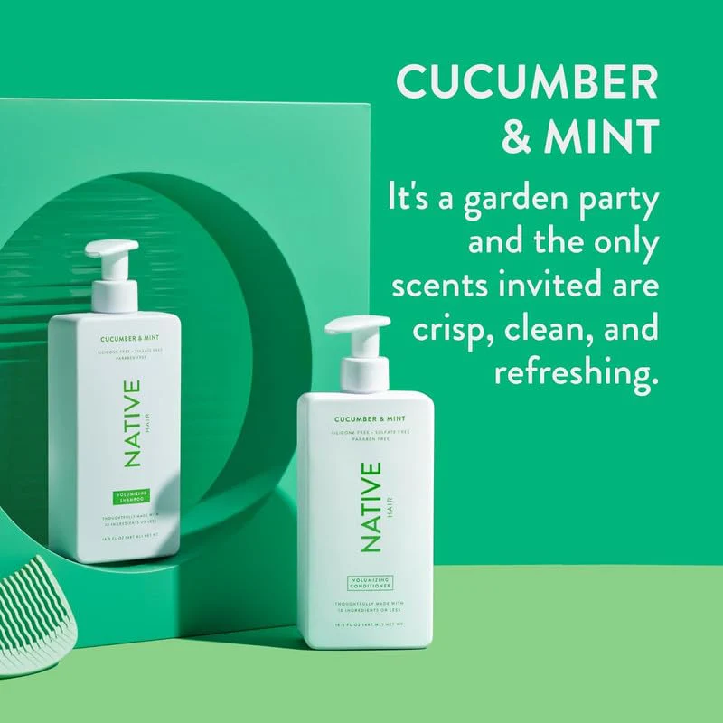 Native Strengthening Shampoo and Conditioner Set + Cucumber & Mint Body Wash 18 oz - 2 Pk, 69 Fl Oz, 8 items - Image 4
