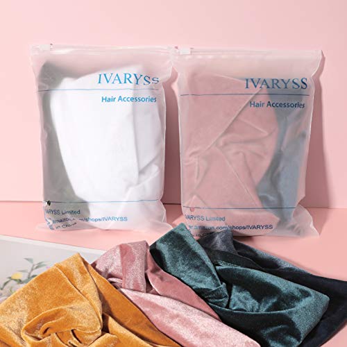 IVARYSS Extra Wide Headbands for Women Non-Slip, 7'' Large Twist Knotted Stretchy Wraps Head Bands Hair Accessories, 4 Pack, Bright Color - Image 7