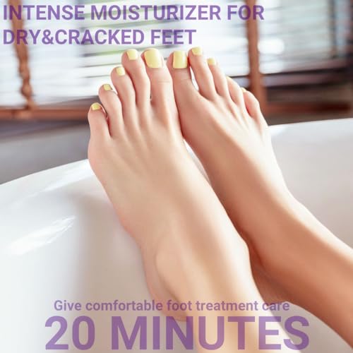 Moisturizing Foot Mask with Grape Seed Oil and Shea Butter, Hydrating Foot Masks for Dry Cracked Feet, Dry Skin Moisturizer for Soft and Smooth Touch Feet - Men Women - 7 Pairs - Image 3
