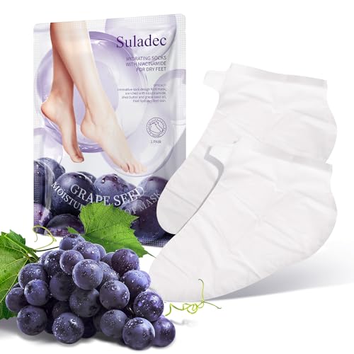 Moisturizing Foot Mask with Grape Seed Oil and Shea Butter, Hydrating Foot Masks for Dry Cracked Feet, Dry Skin Moisturizer for Soft and Smooth Touch Feet - Men Women - 7 Pairs - Image 8