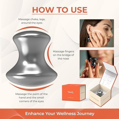 Terahertz Stone Gua Sha & Massage Tools – Authentic Terahertz Tools for Lymphatic Drainage, Tension Relief, and Facial Relaxation (Mushroom Gua Sha) - Image 6