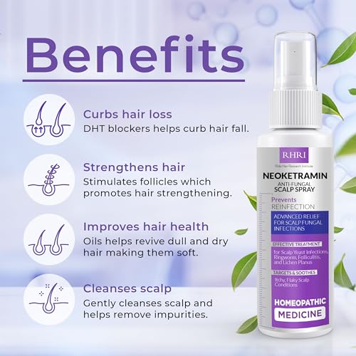 Neoketramin Antifungal & Anti-Dandruff Scalp Spray for Dry and Itchy Scalp | Soothes Psoriasis, Ringworm, & Folliculitis | Builds with Tea Tree Oil, Paraben Free, Sulphate Free for Scalp Treatment - Image 2