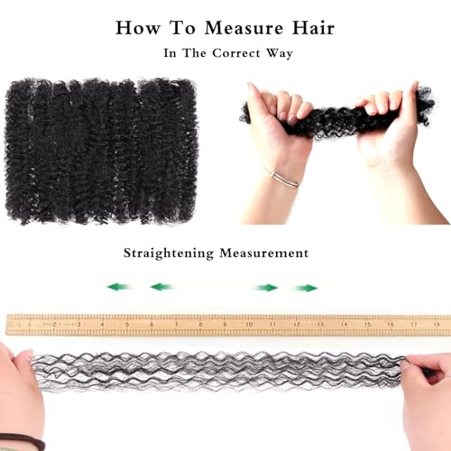 Xtrend 16 Inch 3 Bundles 90g Natural Black Afro Kinky Curly Braiding Bulk Hair For Mini Braiding Twists ,Afro Kinkys Bulk Synthetic Hair For Micro Spring Twist,Dreadlock Extensions Repair Locs Women - Image 4