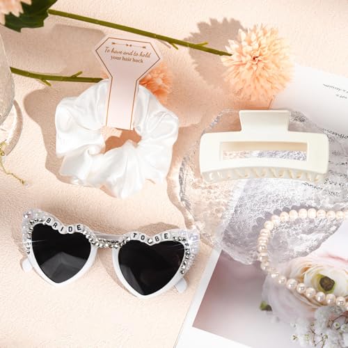 Bridal Shower Gifts for Women Bride To Be Gift Set Bride Hair Clip Claw Clip Accessories Bride Hair Scrunchie Bride Sunglasses Bachelorette Party Wedding Gifts - Image 3