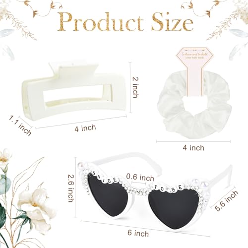 Bridal Shower Gifts for Women Bride To Be Gift Set Bride Hair Clip Claw Clip Accessories Bride Hair Scrunchie Bride Sunglasses Bachelorette Party Wedding Gifts - Image 4