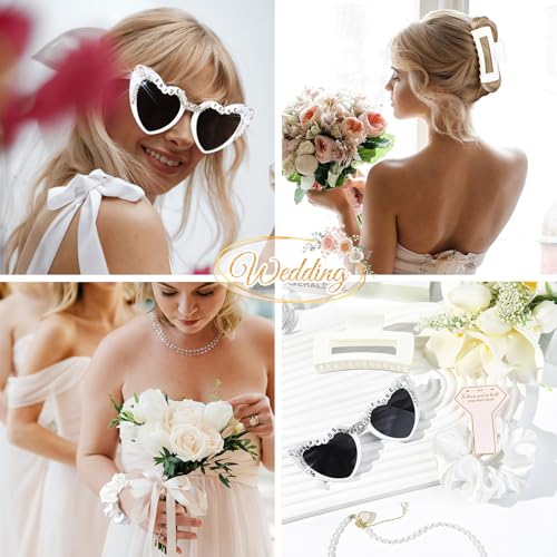 Bridal Shower Gifts for Women Bride To Be Gift Set Bride Hair Clip Claw Clip Accessories Bride Hair Scrunchie Bride Sunglasses Bachelorette Party Wedding Gifts - Image 5