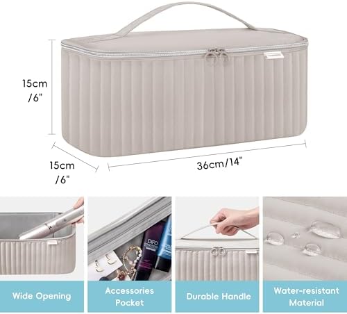 Travel Carrying Case for Hair Dryer Shark Flexstyle Dyson Airwrap Brush Hair Accessories Tools Storage Bag for Revlon Hairdryer Styler Organizer (Camel) - Image 5