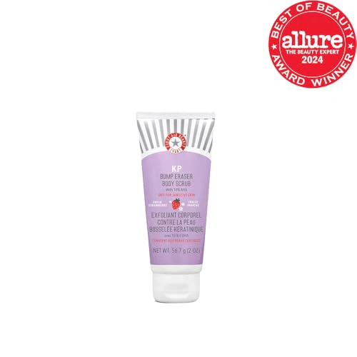 First Aid Beauty - KP Bump Eraser Body Scrub with 10% AHA, Keratosis Pilaris Exfoliater with Glycolic and Lactic acids, Helps Reduce Chicken Skin Bumps, Safe for Sensitive Skin, Strawberry Scent, 2 oz - Image 2