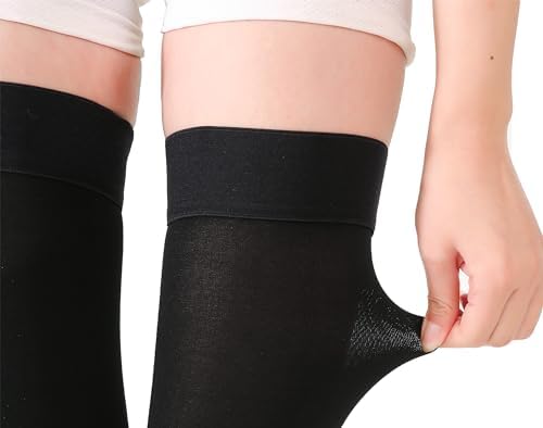 TOFLY® Thigh High Compression Socks for Women & Men (Pair), Open Toe, Opaque, Firm Support 30-40mmHg Graduated Compression Hose, Medical Compression Stockings for Varicose Veins, Edema, DVT, Black 4XL - Image 3