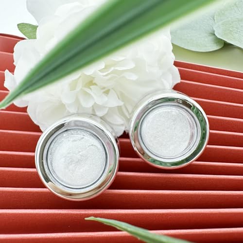 2Pcs White Chrome Nail Powder, Pearl Nail Chrome Powder Magic Clear Mirror Effect Nail Glitter White Shimmer Pigment Dust for Nails Art Design - Image 8