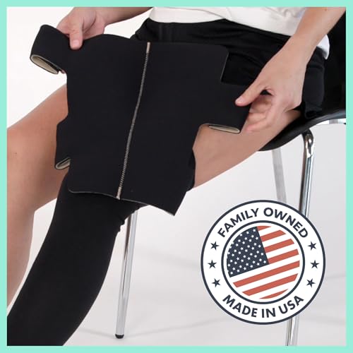 SiennaWrap Compression Leg Wrap - Designed by a Lymphedema & Lipedema Therapist - Made in USA - Includes Free Hybrid Compression Liner (Seamless Design) - Image 4