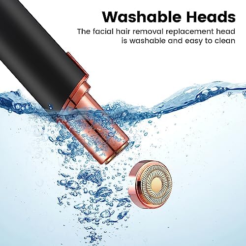 Facial Hair Removal for Women Painless Hair Remover- as Seen on TV Painless Face Shaver-Waterproof Shaver Razor Hair Remover with LED Light for Face Bikini Peach Fuzz Upper Mustache Lip Chin - Image 6