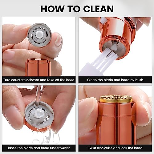 Facial Hair Removal for Women Painless Hair Remover- as Seen on TV Painless Face Shaver-Waterproof Shaver Razor Hair Remover with LED Light for Face Bikini Peach Fuzz Upper Mustache Lip Chin - Image 7