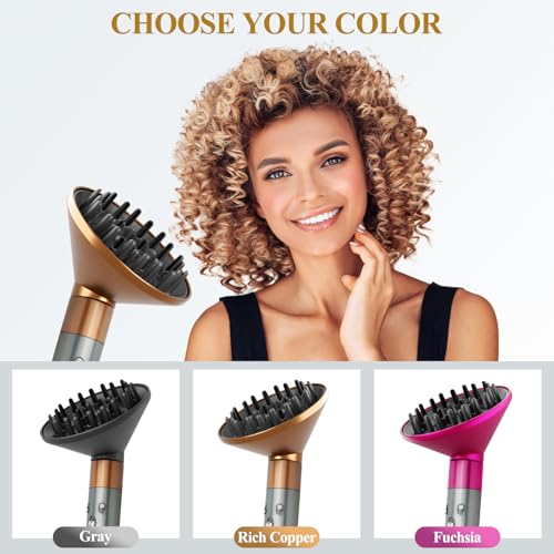 Large Diffuser Attachment Compatible with Dyson Airwrap, Upgraded Bigger Diffuser Nozzle to Dryer Faster and Define Curls Hair, Gold - Image 7