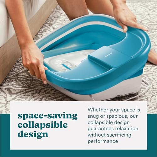 Homedics Smart Space Bubble Mate Collapsible Foot Spa, Heat-Maintaining, Bubble Massage with Pumice Stone and Splash Guard - Image 3