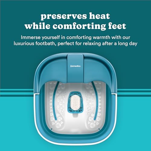Homedics Smart Space Bubble Mate Collapsible Foot Spa, Heat-Maintaining, Bubble Massage with Pumice Stone and Splash Guard - Image 5