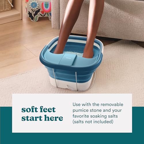 Homedics Smart Space Bubble Mate Collapsible Foot Spa, Heat-Maintaining, Bubble Massage with Pumice Stone and Splash Guard - Image 6