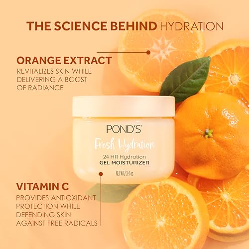 POND'S Orange Extract & Vitamin C Gel Face Moisturizer For Renewed and Luminous Skin, 3.4 oz - Image 2