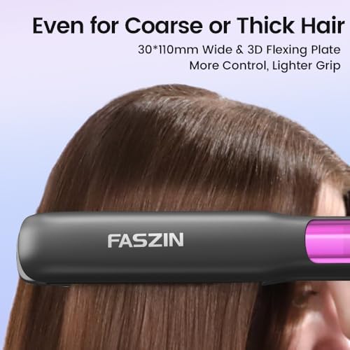 Professional Hair Straightener, 1.18 inch Ionic Titanium Plate, 20S Fast Heat Up Flat Iron with Clear LED Display, 2 in 1 Straightener and Curler Styling Tool for Straighten Hair (Gray) - Image 6