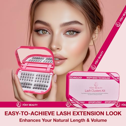 Lash Clusters Kit with Bond and Seal Lash Clusters Left &Right Lash Extension Kit with Eyelid Wipes Remover Eyelash Brush Eyelash Extension Kit Gift Set with Drawstring Bag Portable Lash Starter - Image 9