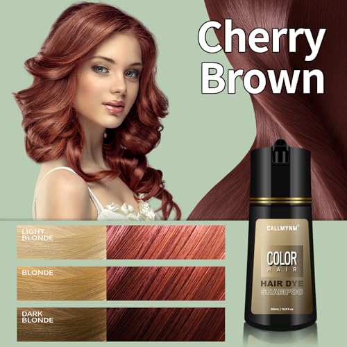 Hair Dye Shampoo for Gray Hair, 3 In 1 Natural & Long-Lasting Hair Color Shampoo, Instant Magic Hair Dye, Herbal Treated for Men Women,16.9 fl.oz (Cherry Brown) - Image 3