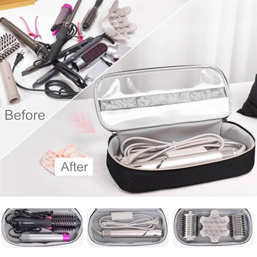 Hair Tools Travel Case with Black Hair Dryer Bag, Hair Tools Travel Carrying Case for Shark FlexStyle/SmoothStyle - Hair Dryer Case Flat Curling Iron Travel Organizer - Image 5