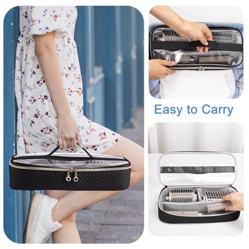 Hair Tools Travel Case with Black Hair Dryer Bag, Hair Tools Travel Carrying Case for Shark FlexStyle/SmoothStyle - Hair Dryer Case Flat Curling Iron Travel Organizer - Image 6