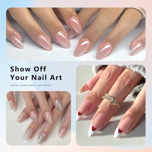 480PCS Nail Tips Clear False Nails Full Cover for Acrylic Fake Nails Kit 12 Sizes 2 Shapes Long Almond Square Pre-Shape for Salon Home DIY Gifts - Image 5