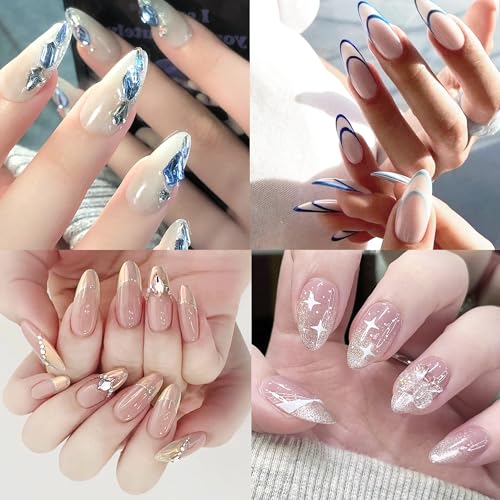 480PCS Nail Tips Clear False Nails Full Cover for Acrylic Fake Nails Kit 12 Sizes 2 Shapes Long Almond Square Pre-Shape for Salon Home DIY Gifts - Image 7