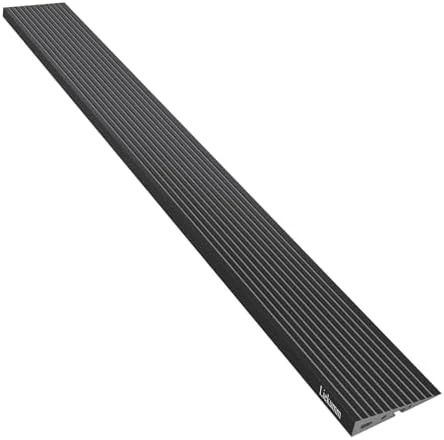 LIEKUMM 1" Rise PVC Threshold Ramp for Doorways, 1700 Lbs Capacity, Transition Ramp for Wheelchairs, Strollers, and Scooters, Cuttable, Black