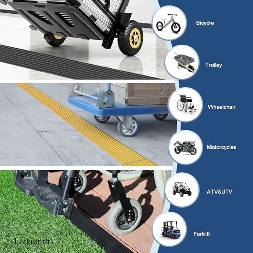 LIEKUMM 1" Rise PVC Threshold Ramp for Doorways, 1700 Lbs Capacity, Transition Ramp for Wheelchairs, Strollers, and Scooters, Cuttable, Black - Image 6