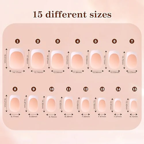 Press on Nails, 150pcs Short Nude Black French Tip Press on Nails, Square French Gel Nail Tips, Pre-Lasting French Tip Nails, Acrylic Soft Gel Nail Tips, Fake Nails for Women Nail Art DIY - Image 6