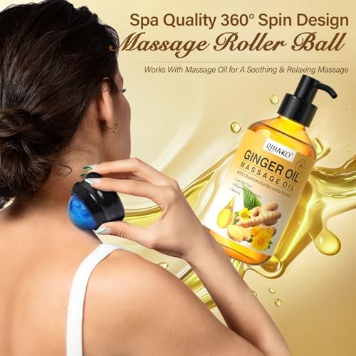 Valentine's Day Gifts for Men&Women -3 Pack Massage Oil for Massage Therapy,Lymphatic Drainage Ginger Oil | Lavender Oil | Sore Muscle Eucalyptus Massage Oils &Massage Ball for Date Night - Image 8