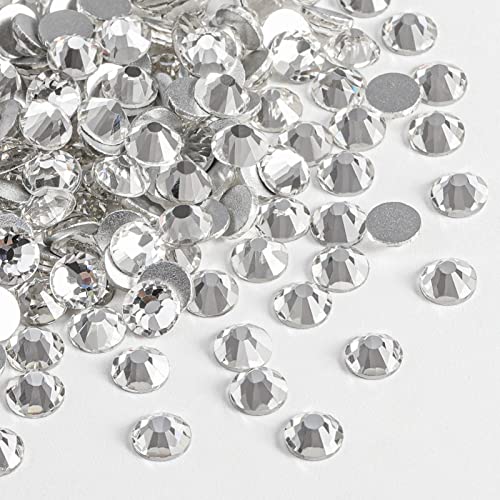 beadsland Flat Back Crystal Rhinestones Round Gems for Nail Art and Craft Glue Fix, Crystal, 10mm, SS50/144pcs - Image 2