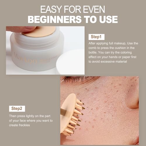 Freckle Stamp Natural Like Freckle Pen Makeup Fake Freckles Cushion Waterproof Long Lasting Quick Dry, Get Sun-kissed Stars Makeup Freckle in One Press, Chestnut, 15g - Image 8