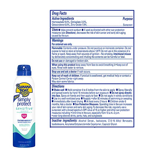 Banana Boat Mineral Enriched Sensitive Skin Sunscreen Spray SPF 50 Twin Pack and Sport Ultra Sunscreen Spray SPF 50 Twin Pack - Image 3