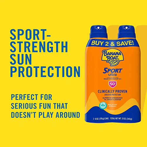 Banana Boat Mineral Enriched Sensitive Skin Sunscreen Spray SPF 50 Twin Pack and Sport Ultra Sunscreen Spray SPF 50 Twin Pack - Image 6