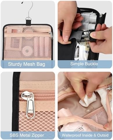 Relavel Travel Makeup Bag Hanging Toiletry Bag for Women Men TSA Approved Clear Bag Toiletries Waterproof Cosmetic Bag Toiletry Bag Travel Toiletry Organizer for Bathroom Shower, Large Size - Image 3