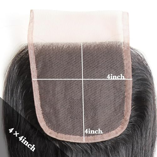 Liang Dian 16 Inch Human Hair Bundles Natural Color 4 Bundles With 14" Closure 12A Brazilian Virgin Hair 100% Unprocessed Straight Human Hair Bundles(16" 16" 16" 16" with 14" Closure) - Image 6