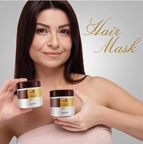 Collagen Hair Treatment Deep Repair Conditioning Argan Oil Collagen Hair Mask Essence for Dry Damaged Hair All Hair Types 16.90 oz 500ml - Image 6