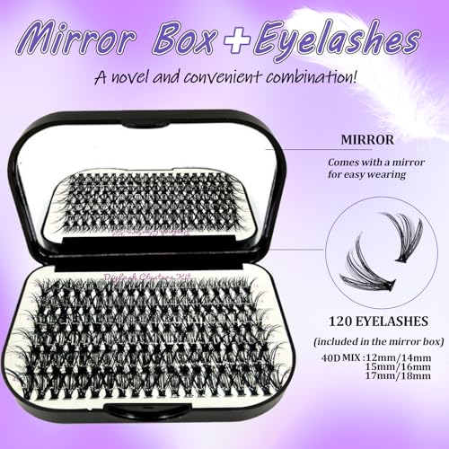 DIY Lash Extension Kit 804Pcs D Curl Individual Lash Clusters Eyelashes Extension Set with Mirror Lash Storage Box Lash Bond&Seal Glue Remover Tweezers Lash Brush Applicator - Image 4