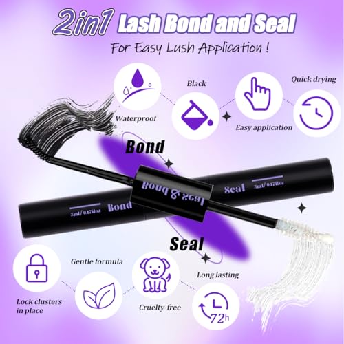 DIY Lash Extension Kit 804Pcs D Curl Individual Lash Clusters Eyelashes Extension Set with Mirror Lash Storage Box Lash Bond&Seal Glue Remover Tweezers Lash Brush Applicator - Image 5