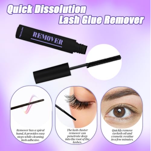 DIY Lash Extension Kit 804Pcs D Curl Individual Lash Clusters Eyelashes Extension Set with Mirror Lash Storage Box Lash Bond&Seal Glue Remover Tweezers Lash Brush Applicator - Image 6