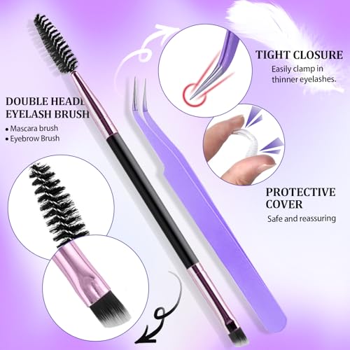 DIY Lash Extension Kit 804Pcs D Curl Individual Lash Clusters Eyelashes Extension Set with Mirror Lash Storage Box Lash Bond&Seal Glue Remover Tweezers Lash Brush Applicator - Image 7